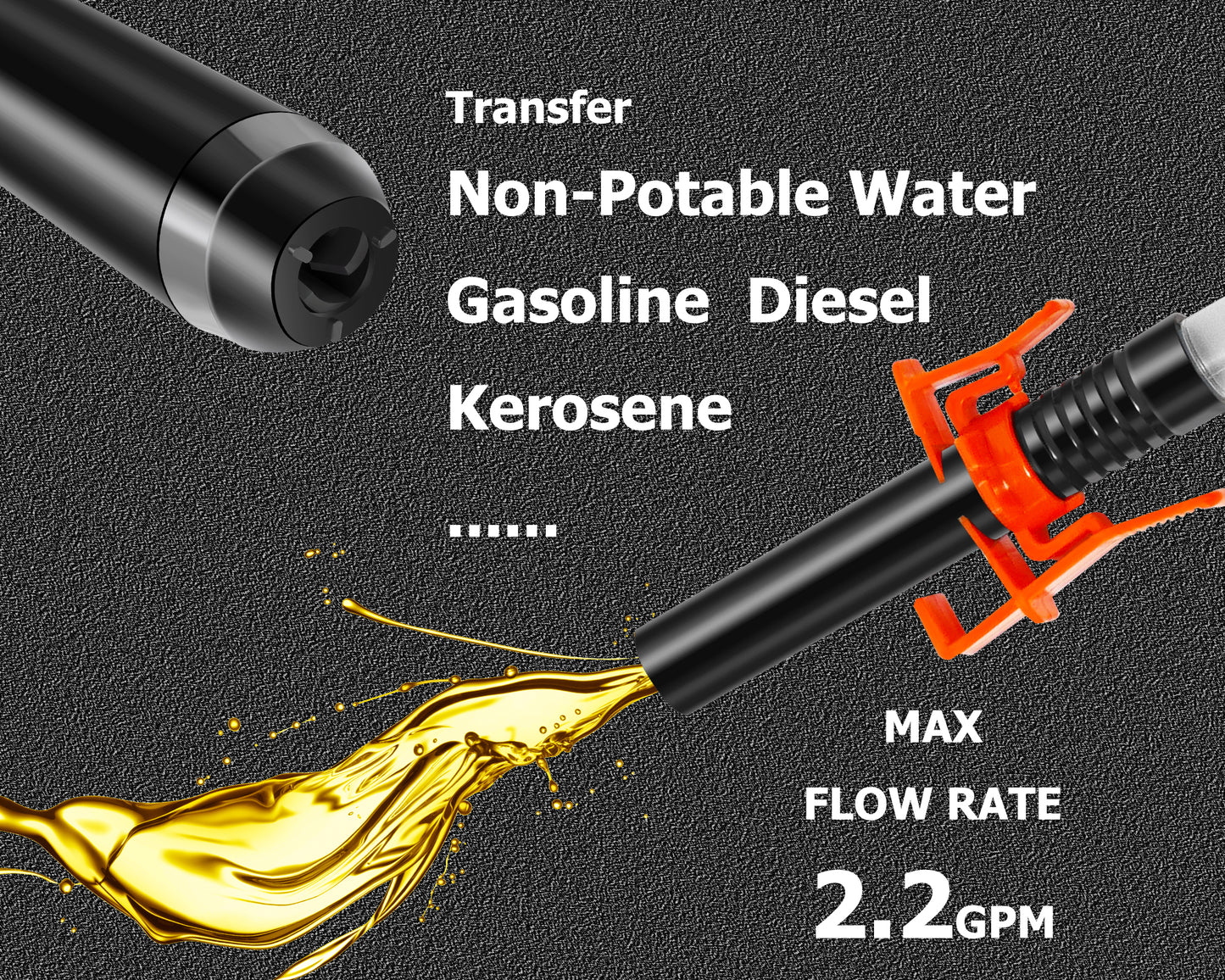 P1 / PETASOON Fuel Transfer Pump Battery Powered Electric Shaker Siphon Portable Gas Can Tank Pump for Gasoline Diesel kerosene Water Liquid