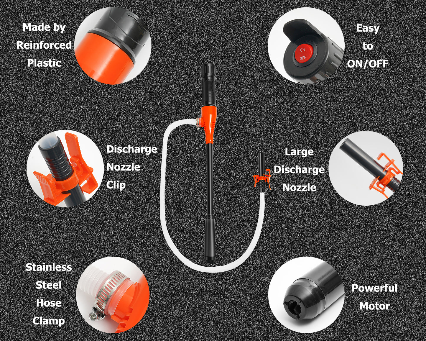P1 / PETASOON Fuel Transfer Pump Battery Powered Electric Shaker Siphon Portable Gas Can Tank Pump for Gasoline Diesel kerosene Water Liquid