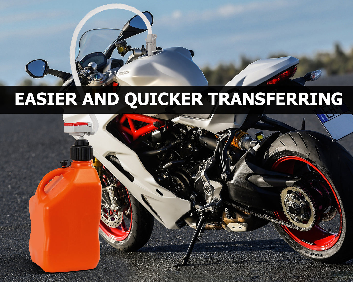 P9A-UR / Fuel Transfer Pump Battery Powered Electric Portable Gas Can Tank Pump for Gasoline Diesel kerosene Liquid with Flexible Hose Race Jug Adapter(Can Not Included)