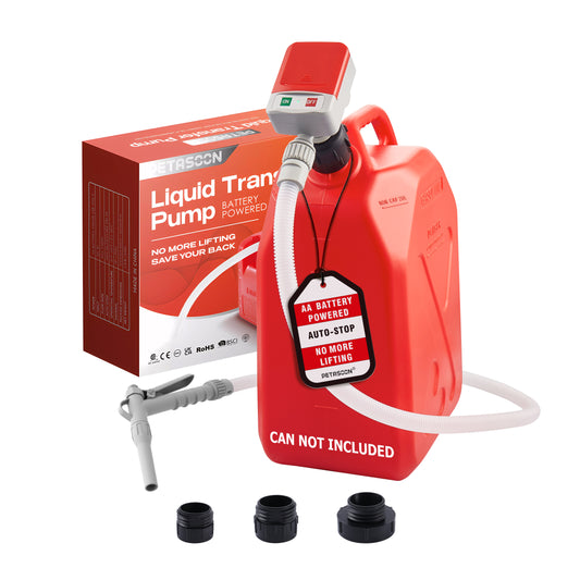 P9M / Fuel Transfer Pump Battery Powered Electric Portable Gas Can Tank Pump for Gasoline Diesel kerosene Liquid with Flexible Hose Hand Gas Nozzle(Can Not Included)