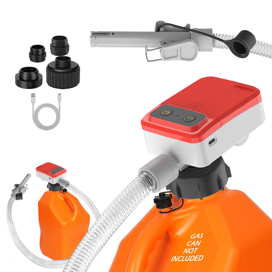 PETASOON Patented Fuel Transfer Pump Battery & USB Powered Operated 3.8GPM Gas Can Electric Pumps Transfer Gasoline Diesel Oil Liquid Water with Auto Stop and Racing Can Adapter(Gas Can Not Included)